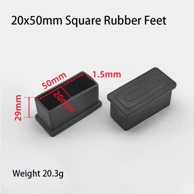 Square Rubber Furniture Foot Table Chair Leg End Caps Covers Floor Protector PVC, view 17