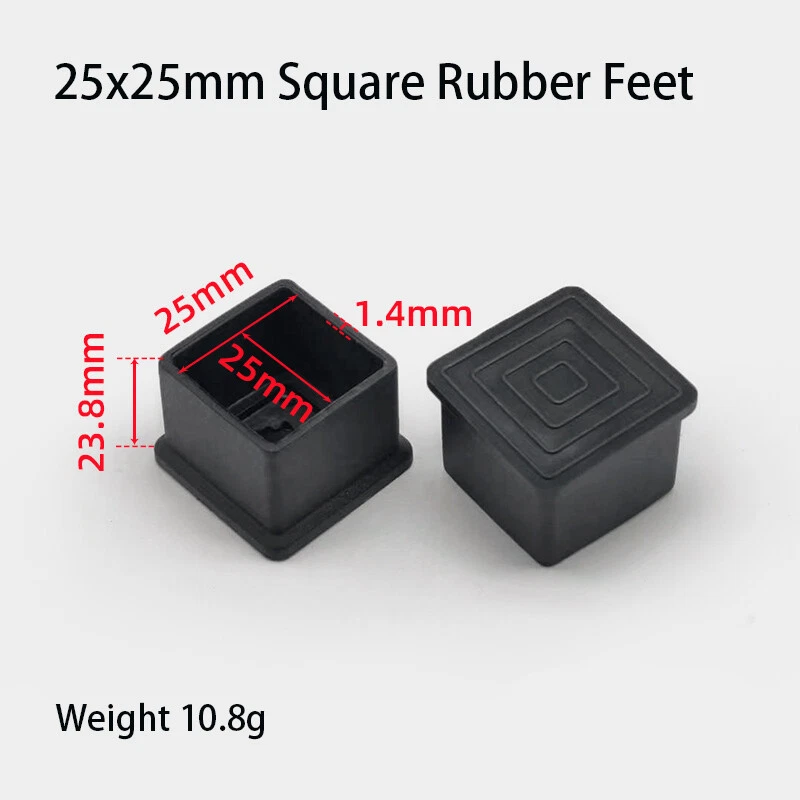 Square Rubber Furniture Foot Table Chair Leg End Caps Covers Floor Protector PVC, view 19