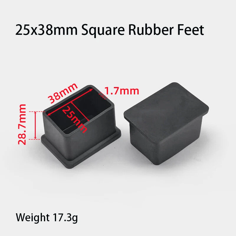 Square Rubber Furniture Foot Table Chair Leg End Caps Covers Floor Protector PVC, view 20