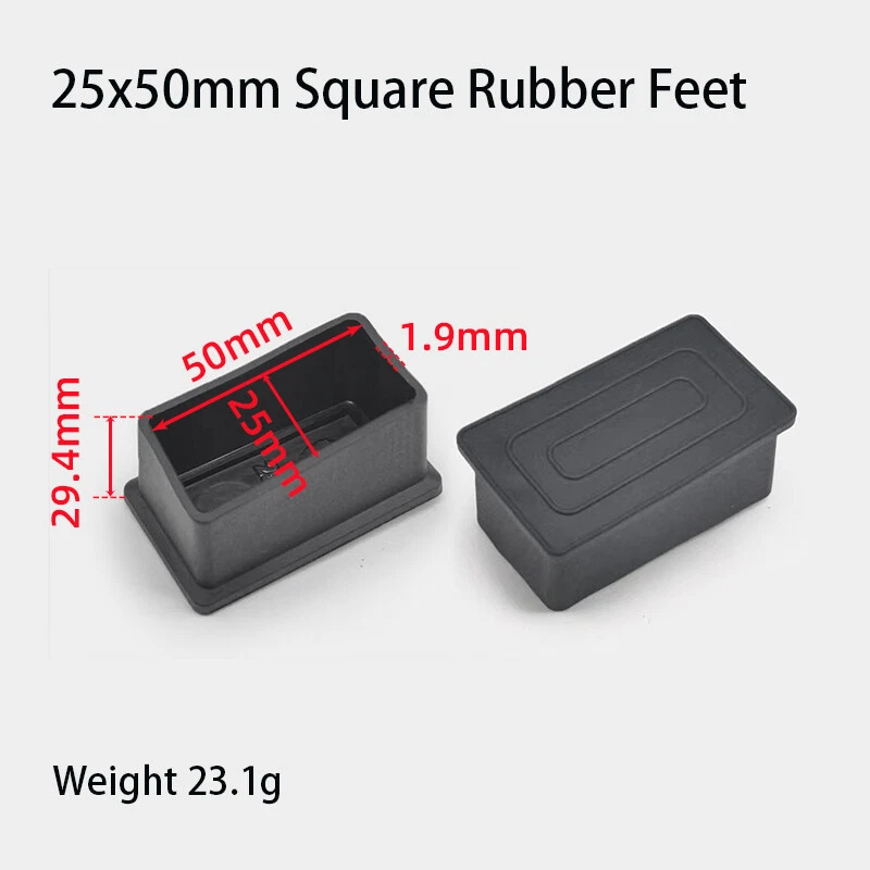 Square Rubber Furniture Foot Table Chair Leg End Caps Covers Floor Protector PVC, view 21