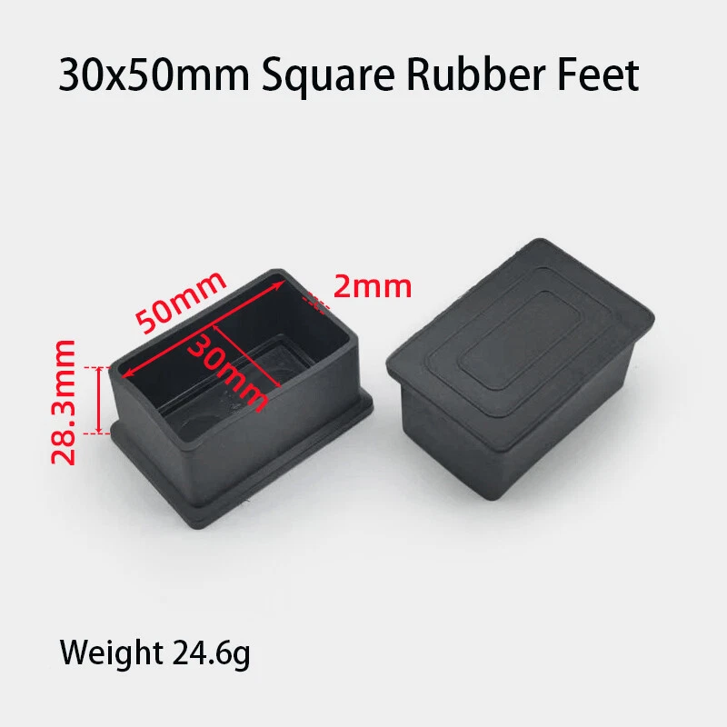 Square Rubber Furniture Foot Table Chair Leg End Caps Covers Floor Protector PVC, view 26