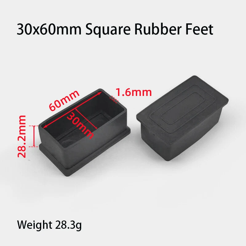 Square Rubber Furniture Foot Table Chair Leg End Caps Covers Floor Protector PVC, view 27