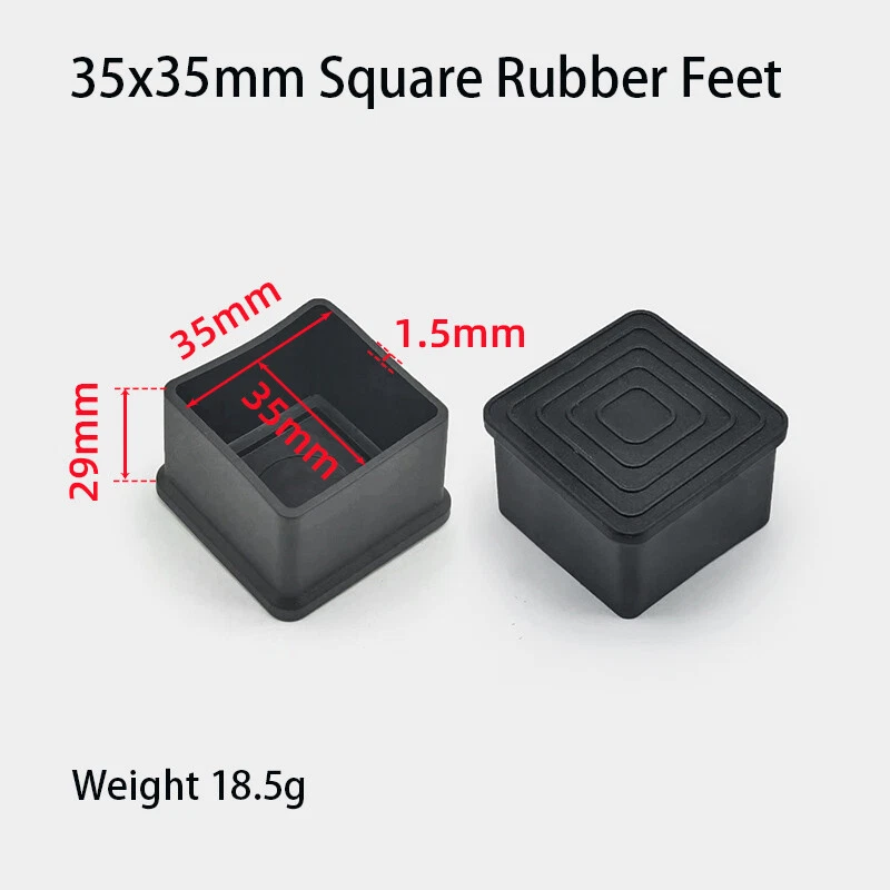 Square Rubber Furniture Foot Table Chair Leg End Caps Covers Floor Protector PVC, view 28