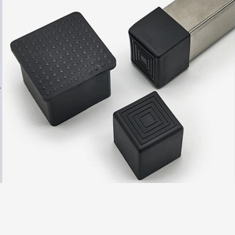 Square Rubber Furniture Foot Table Chair Leg End Caps Covers Floor Protector PVC, view 3