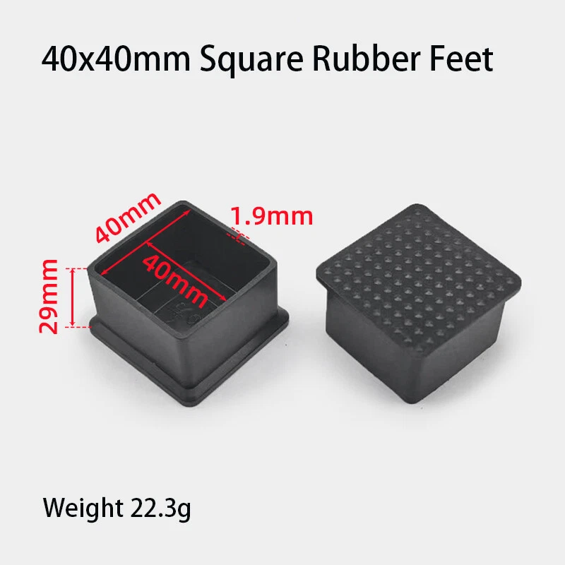 Square Rubber Furniture Foot Table Chair Leg End Caps Covers Floor Protector PVC, view 30
