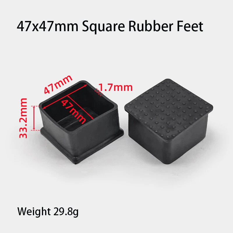 Square Rubber Furniture Foot Table Chair Leg End Caps Covers Floor Protector PVC, view 35