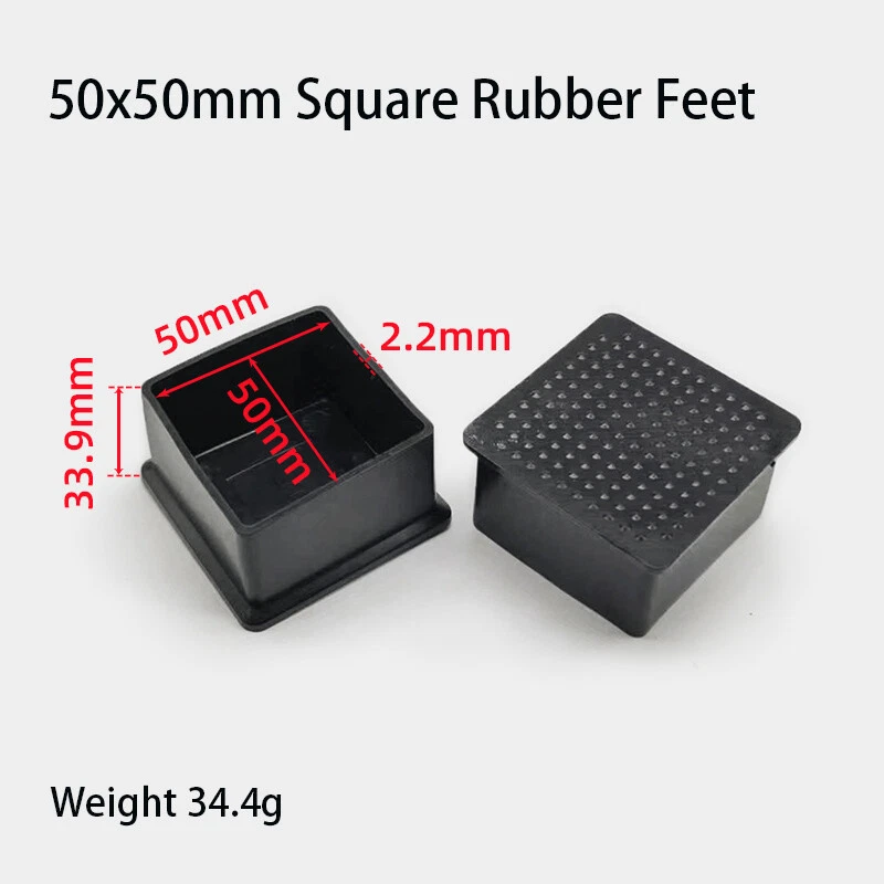Square Rubber Furniture Foot Table Chair Leg End Caps Covers Floor Protector PVC, view 36