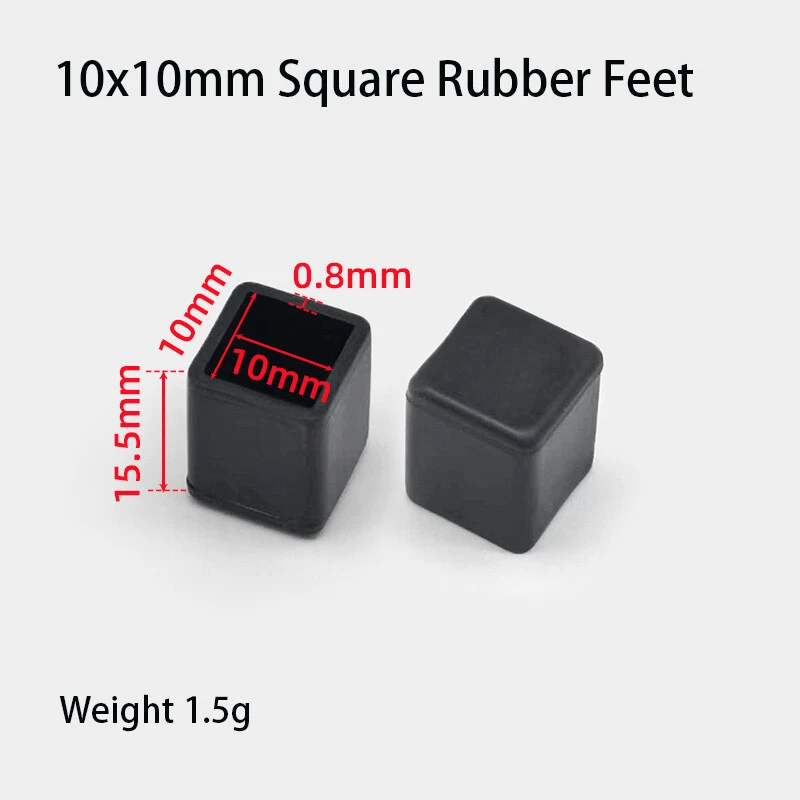 Square Rubber Furniture Foot Table Chair Leg End Caps Covers Floor Protector PVC, view 6