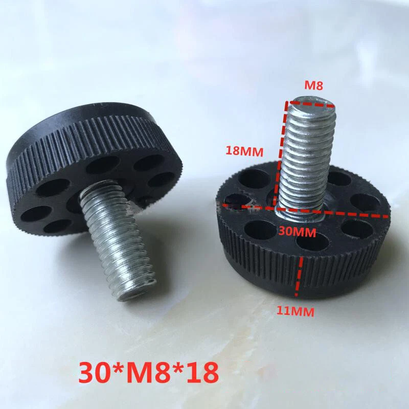 M8 Metric Thread Adjustable Table Feet - Fixed Threaded Furniture Feet Dia 30mm, view 4