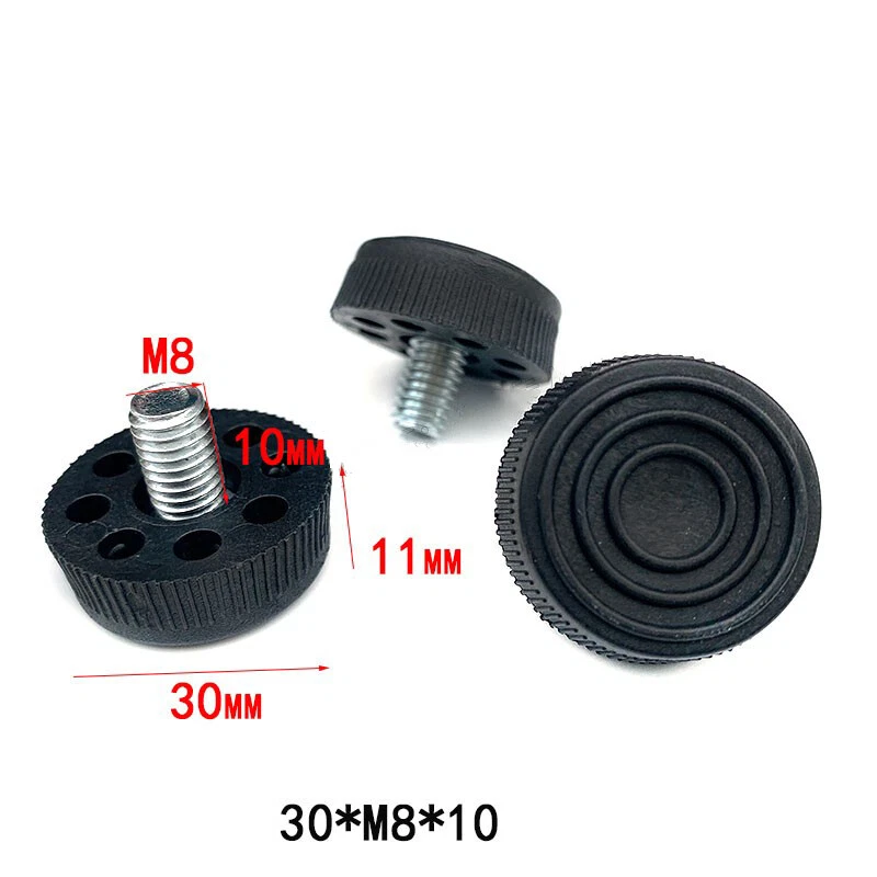 M8 Metric Thread Adjustable Table Feet - Fixed Threaded Furniture Feet Dia 30mm, view 5