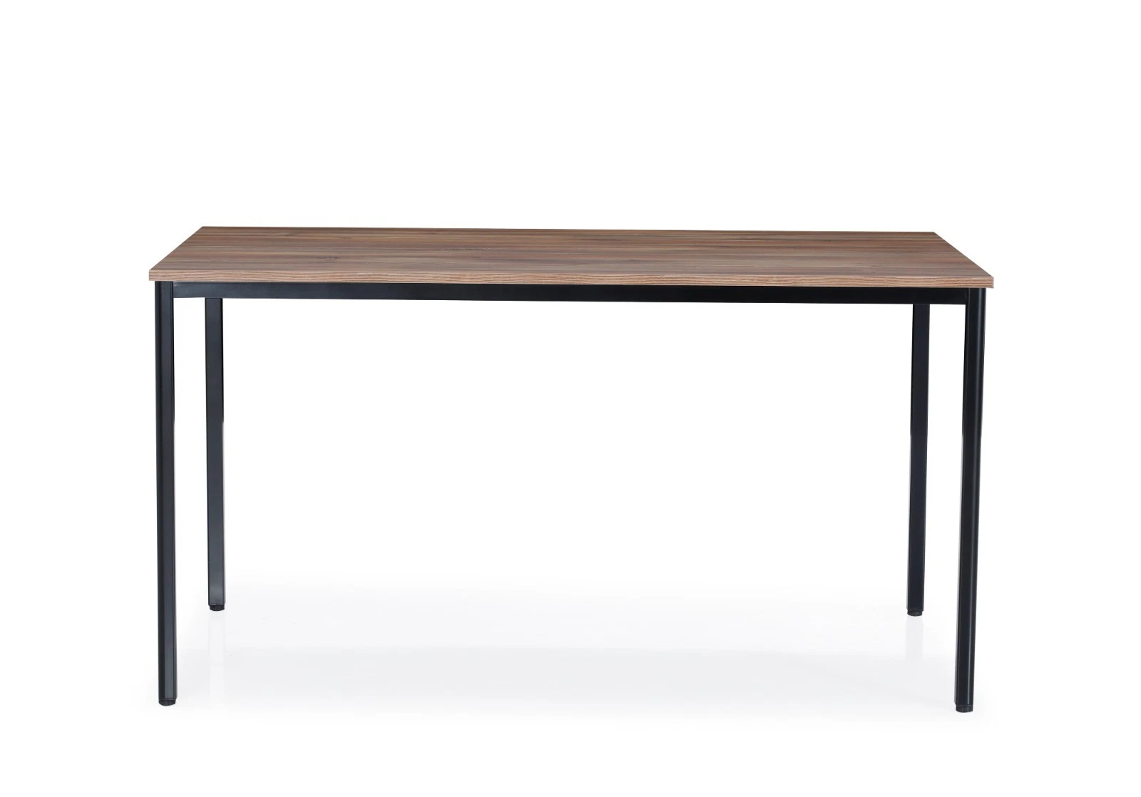 63" Modern Home Office Desk, Wood Writing Computer Table, Black Metal Frame Legs