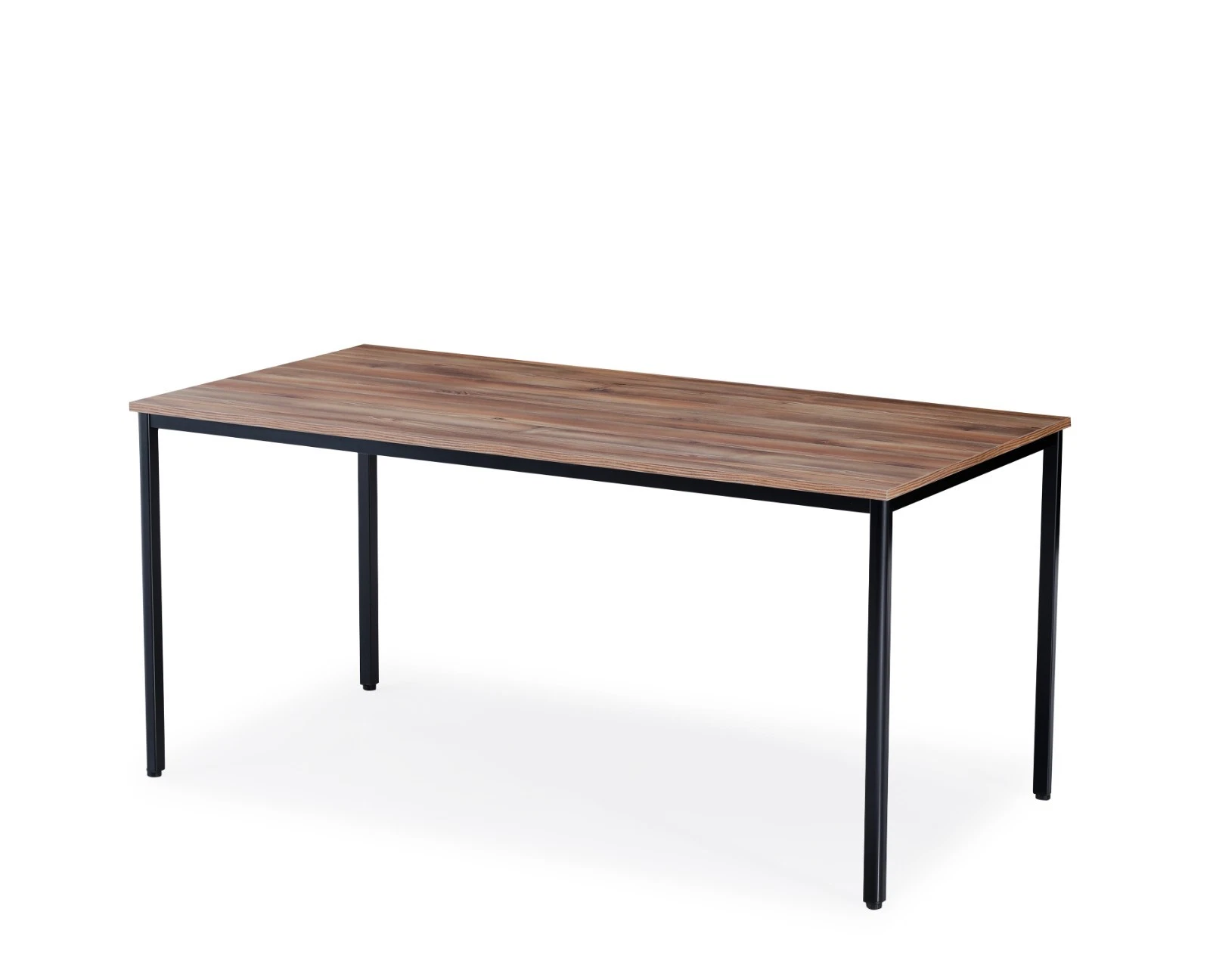 63" Modern Home Office Desk, Wood Writing Computer Table, Black Metal Frame Legs