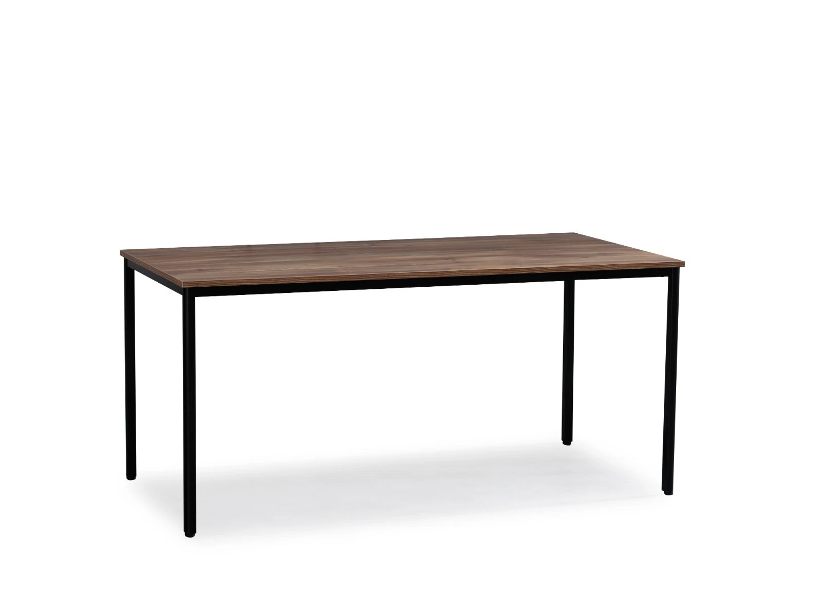 63" Modern Home Office Desk, Wood Writing Computer Table, Black Metal Frame Legs, view 6