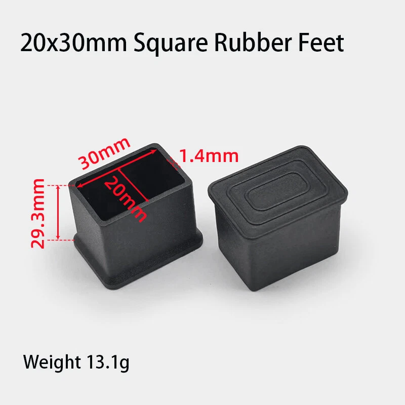 Square Rubber Furniture Foot Table Chair Leg End Caps Covers Floor Protector PVC, view 25
