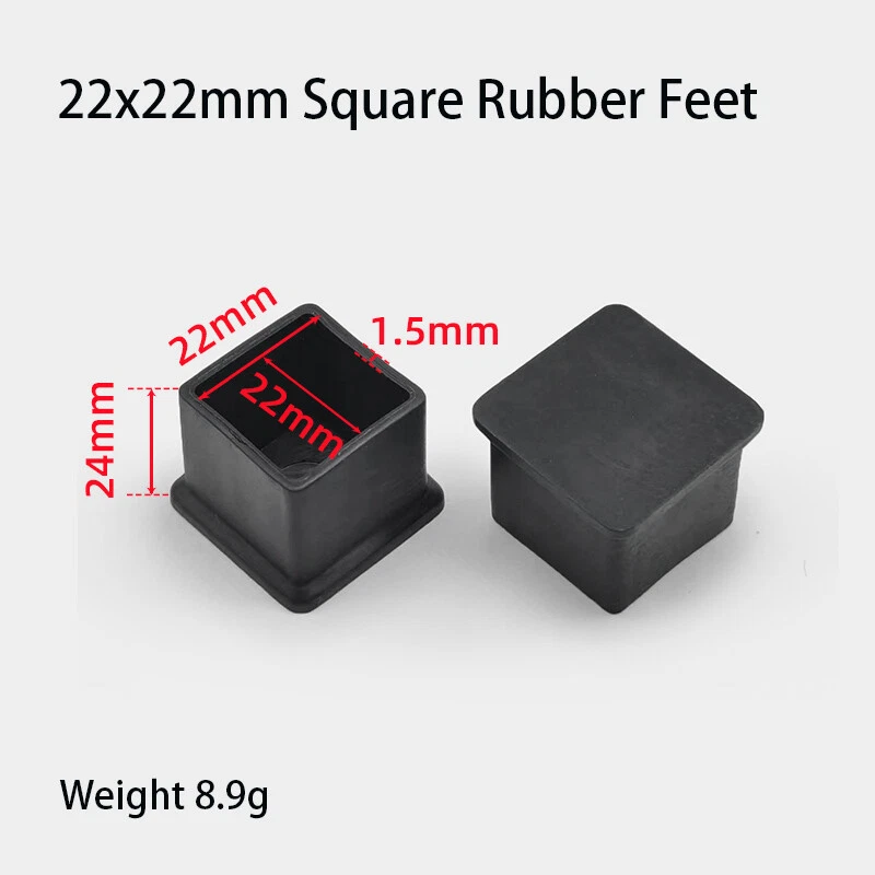 Square Rubber Furniture Foot Table Chair Leg End Caps Covers Floor Protector PVC, view 28