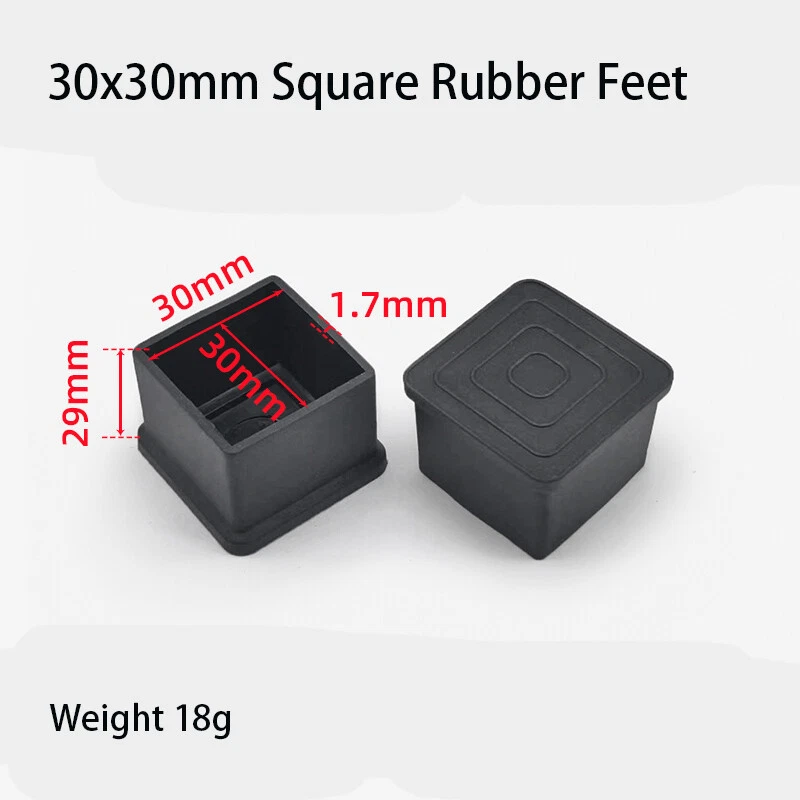 Square Rubber Furniture Foot Table Chair Leg End Caps Covers Floor Protector PVC, view 33