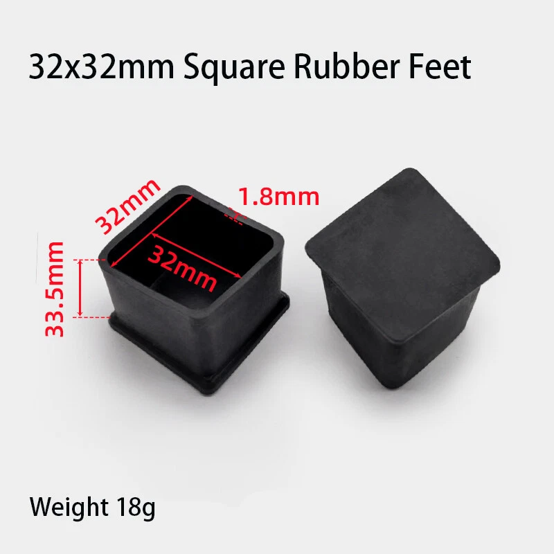 Square Rubber Furniture Foot Table Chair Leg End Caps Covers Floor Protector PVC, view 34