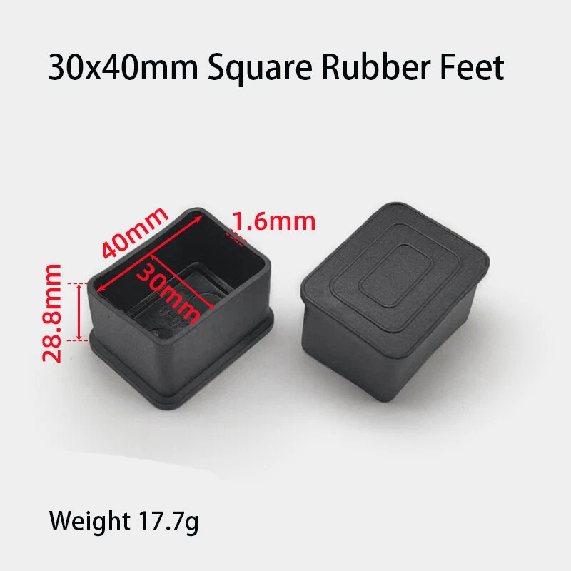 Square Rubber Furniture Foot Table Chair Leg End Caps Covers Floor Protector PVC, view 35