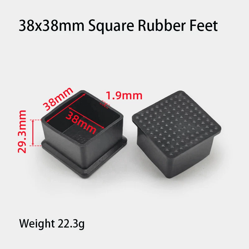 Square Rubber Furniture Foot Table Chair Leg End Caps Covers Floor Protector PVC, view 39