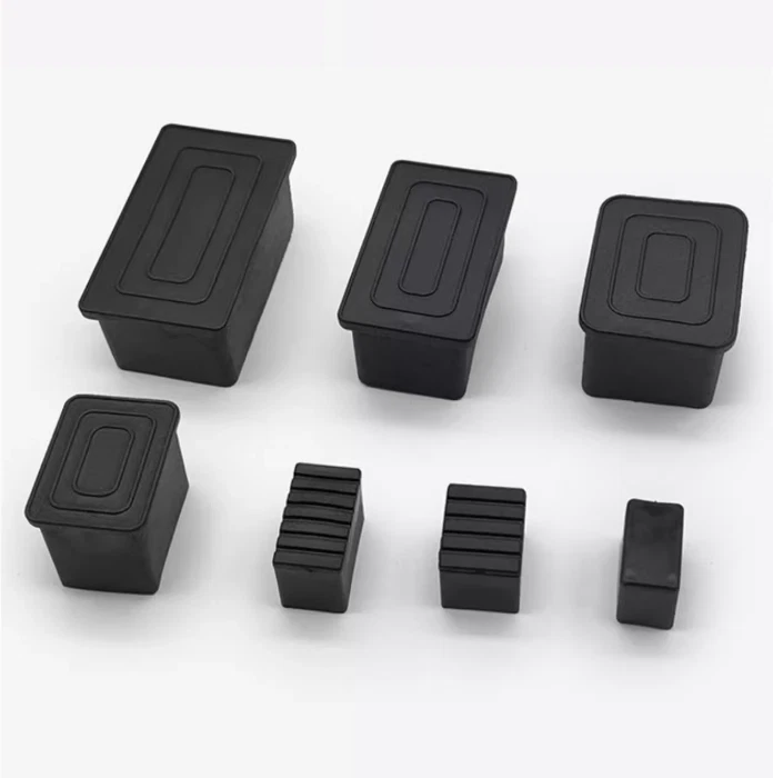 Square Rubber Furniture Foot Table Chair Leg End Caps Covers Floor Protector PVC, view 4