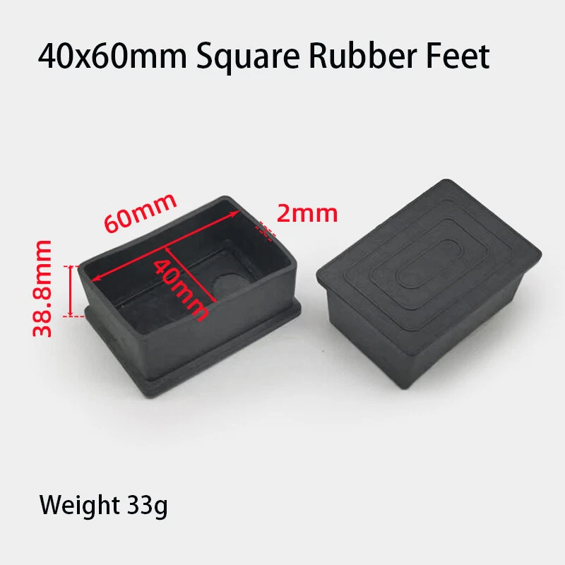 Square Rubber Furniture Foot Table Chair Leg End Caps Covers Floor Protector PVC, view 41