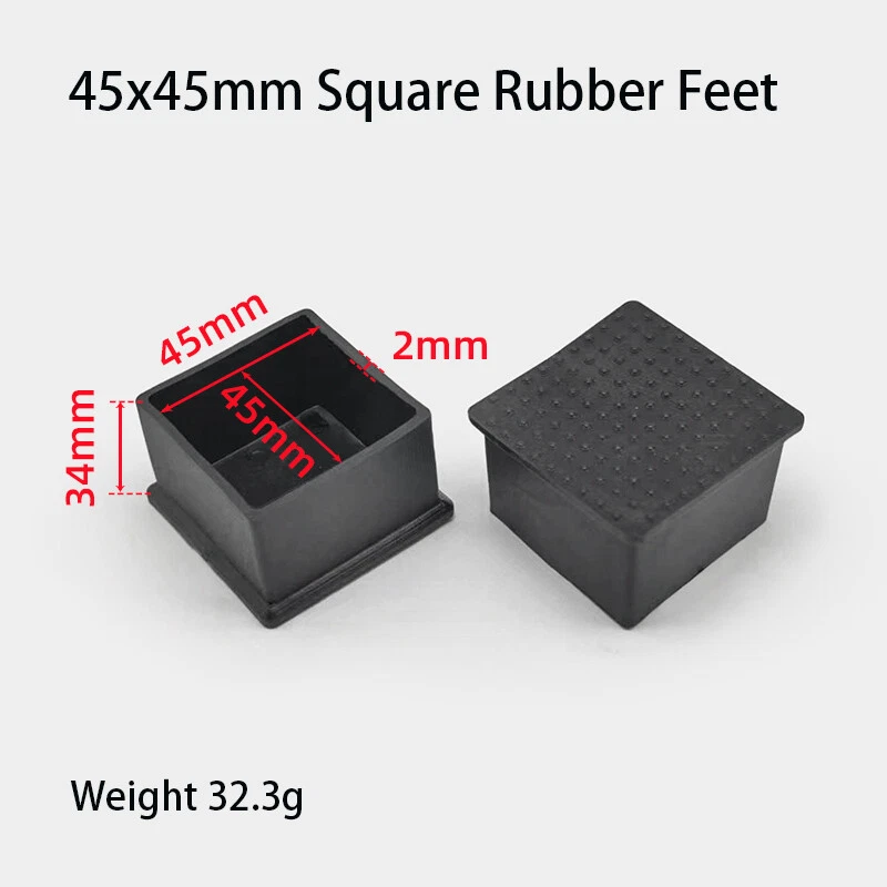 Square Rubber Furniture Foot Table Chair Leg End Caps Covers Floor Protector PVC, view 43