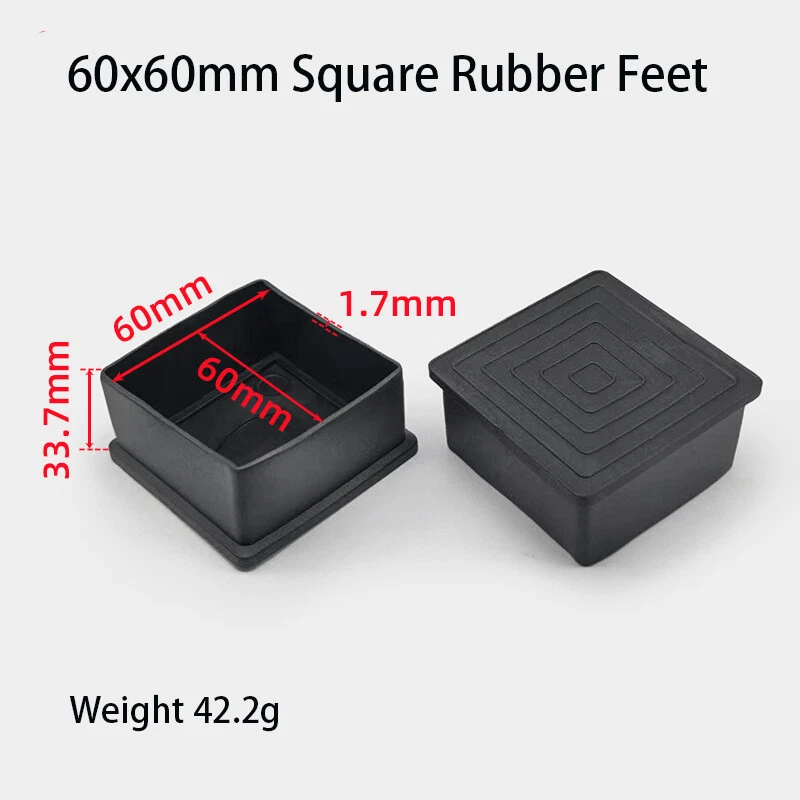 Square Rubber Furniture Foot Table Chair Leg End Caps Covers Floor Protector PVC, view 48