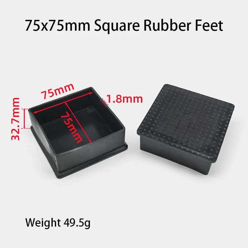 Square Rubber Furniture Foot Table Chair Leg End Caps Covers Floor Protector PVC, view 49