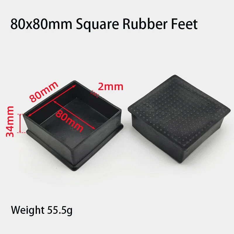 Square Rubber Furniture Foot Table Chair Leg End Caps Covers Floor Protector PVC, view 50