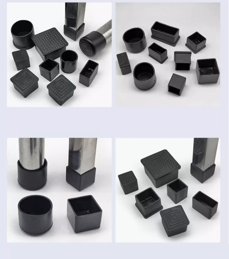Square Rubber Furniture Foot Table Chair Leg End Caps Covers Floor Protector PVC, view 6