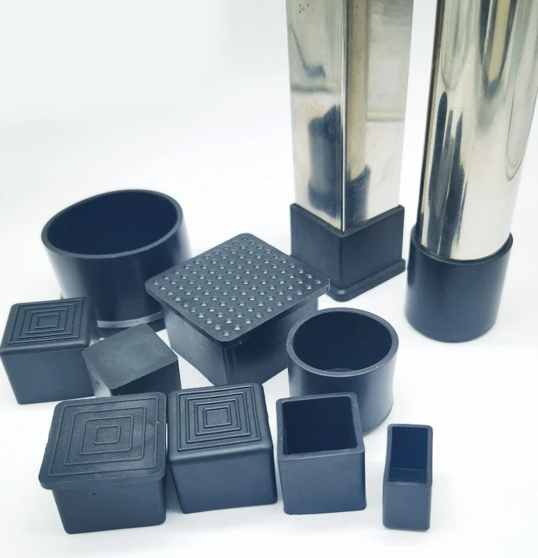 Square Rubber Furniture Foot Table Chair Leg End Caps Covers Floor Protector PVC, view 8