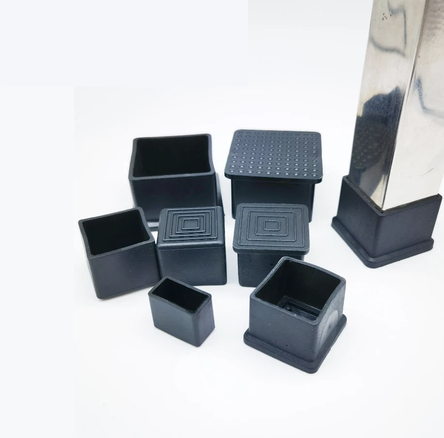 Square Rubber Furniture Foot Table Chair Leg End Caps Covers Floor Protector PVC, view 9