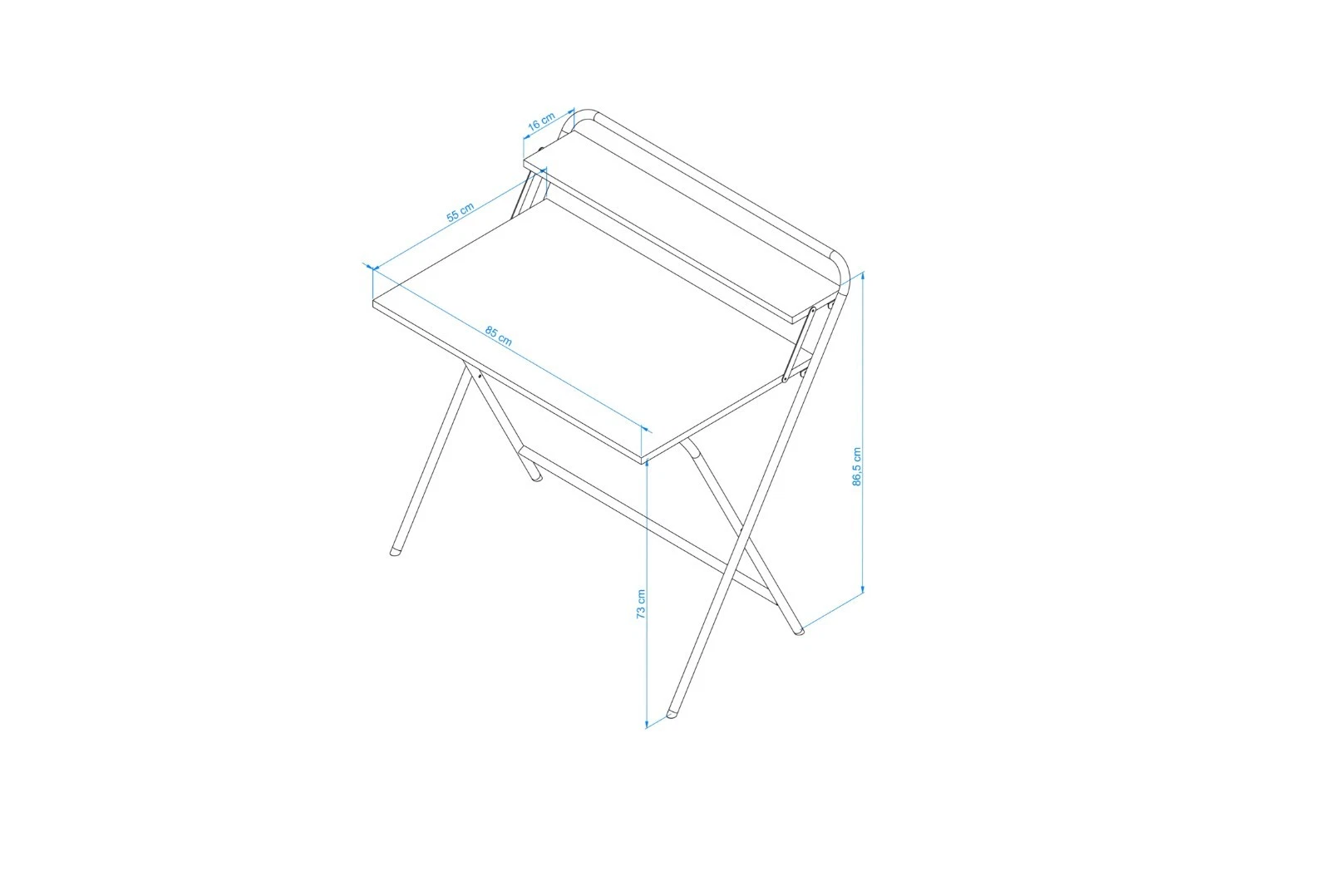 Portable Folding Desk with Shelf, Brown Wood Laptop Table for Small Spaces, view 11