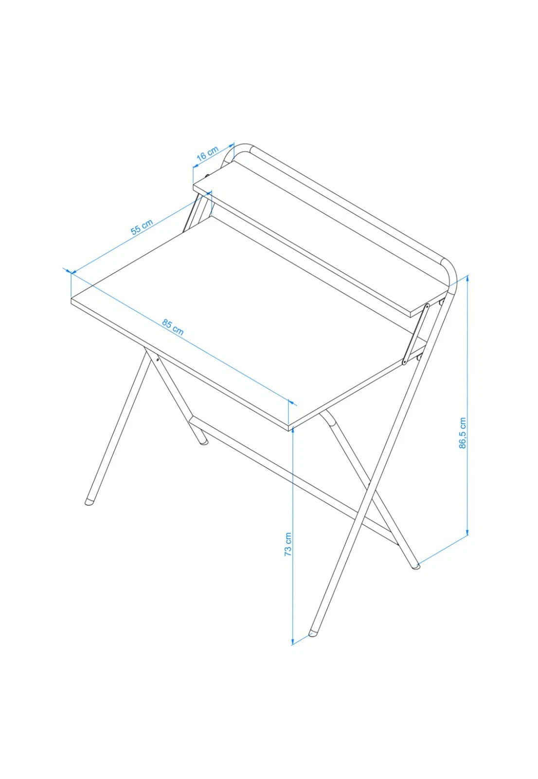 Portable Folding Desk with Shelf, Brown Wood Laptop Table for Small Spaces, view 13