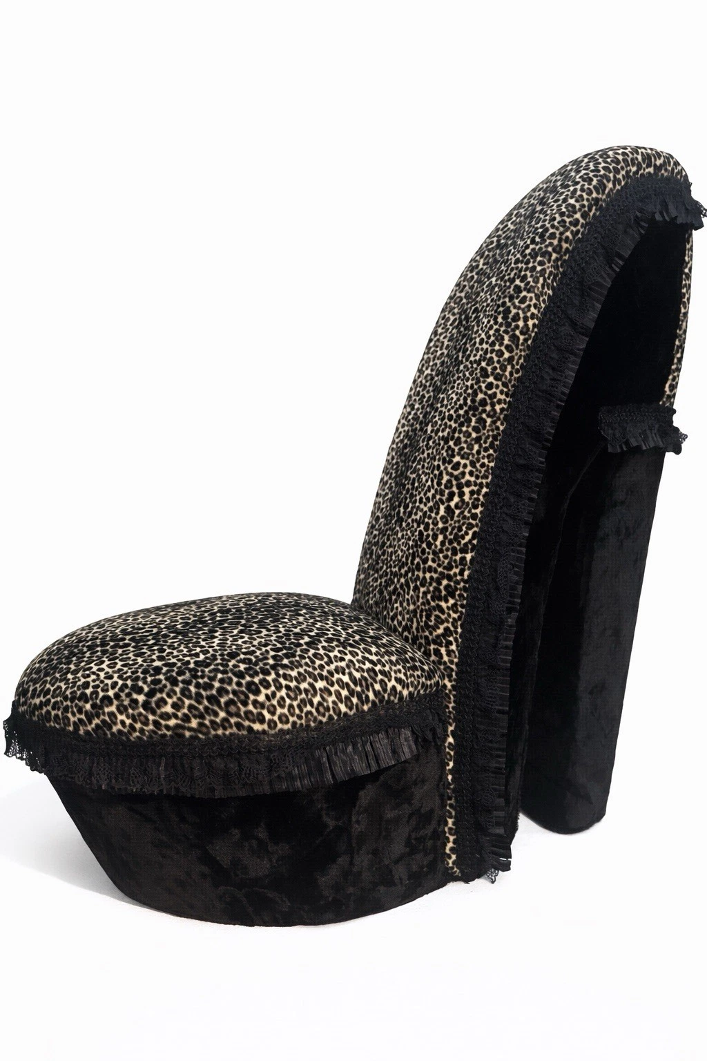 High Heel Chair Y2K | Leopard Print Stiletto Accent Chair | Statement Furniture, view 8