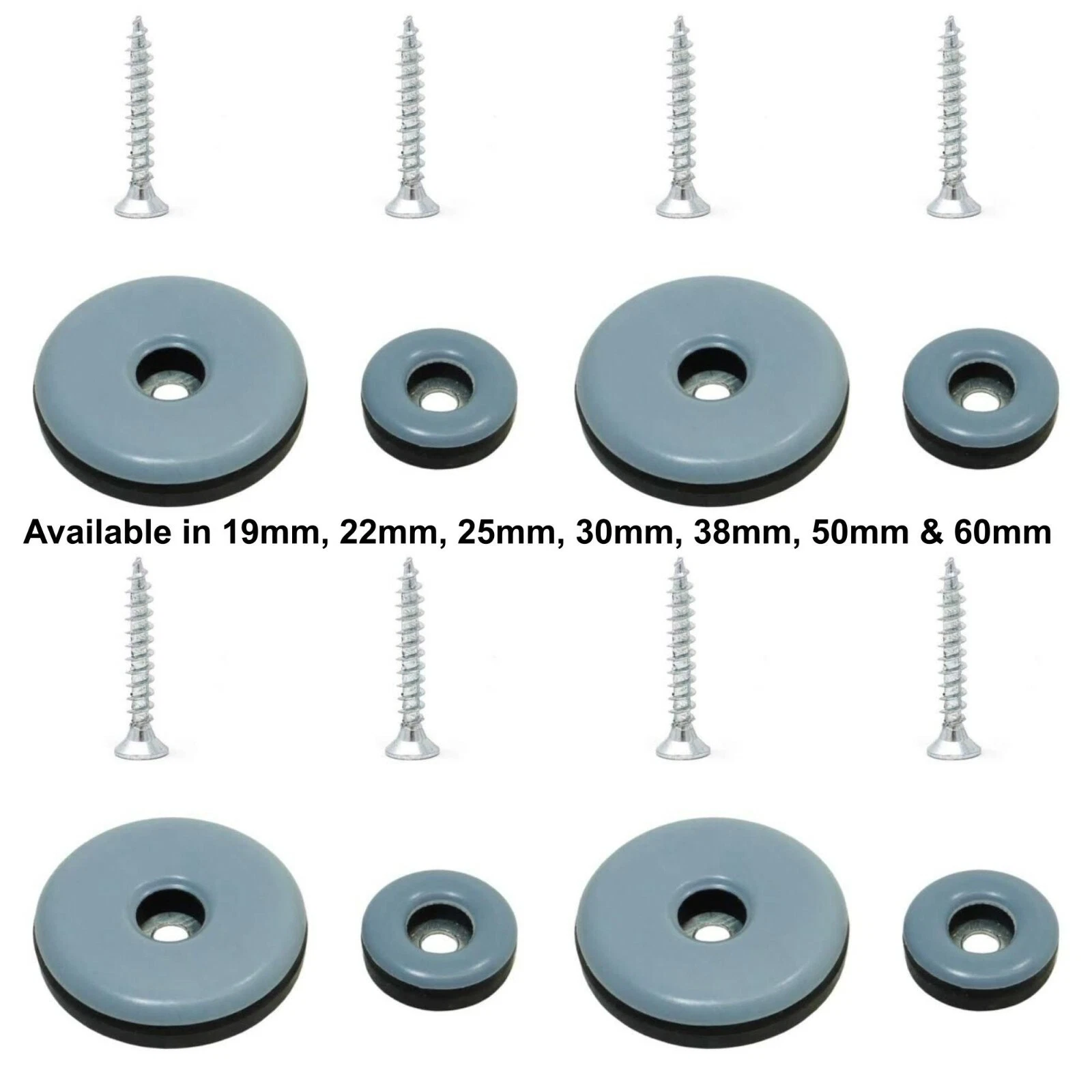 Teflon Furniture Glides - Screw-On PTFE Floor Protector - Chair/Sofa/Table Pads