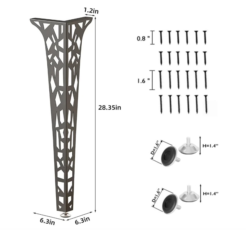 Metal HairpinTable Legs Set of 4–Industrial Dining Furniture Legs, Heavy-Duty..., view 2