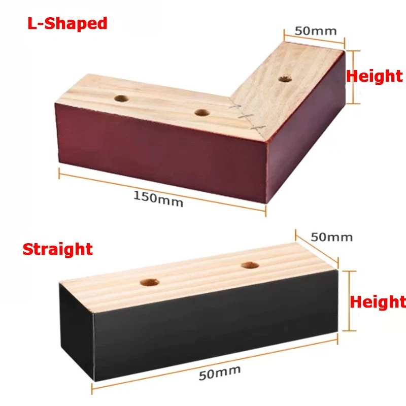 30mm-100mm Solid Wood Sofa Furniture Legs Pads Sofa Couch Cabinet Feet w/Screw