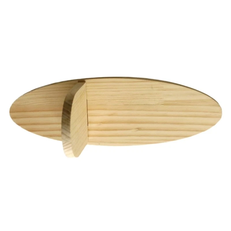 Stylish Oval Wall Mounted Wooden Shelf for Books and Plant Display Storage Rack, view 3