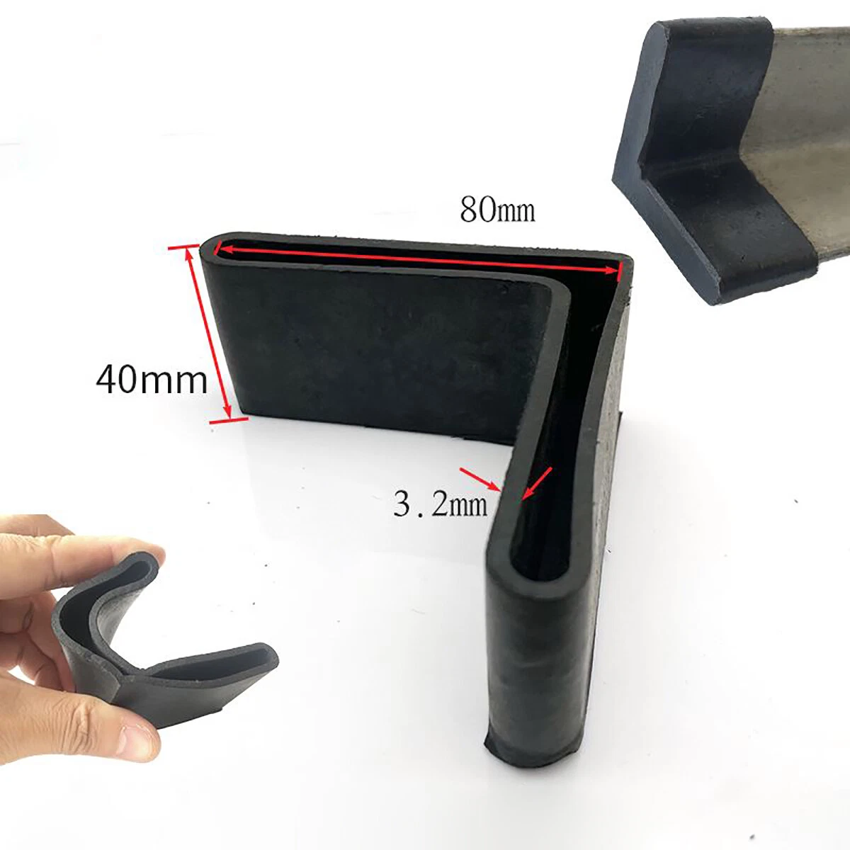 Black Silicone Chair Leg Caps Covers Table Feet Floor Protectors Triangles
