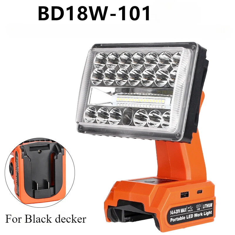 2000LM Cordless LED Work Light Flashlights Spotlight for Dewalt 20v Battery, view 12