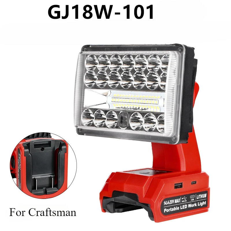 2000LM Cordless LED Work Light Flashlights Spotlight for Dewalt 20v Battery, view 13