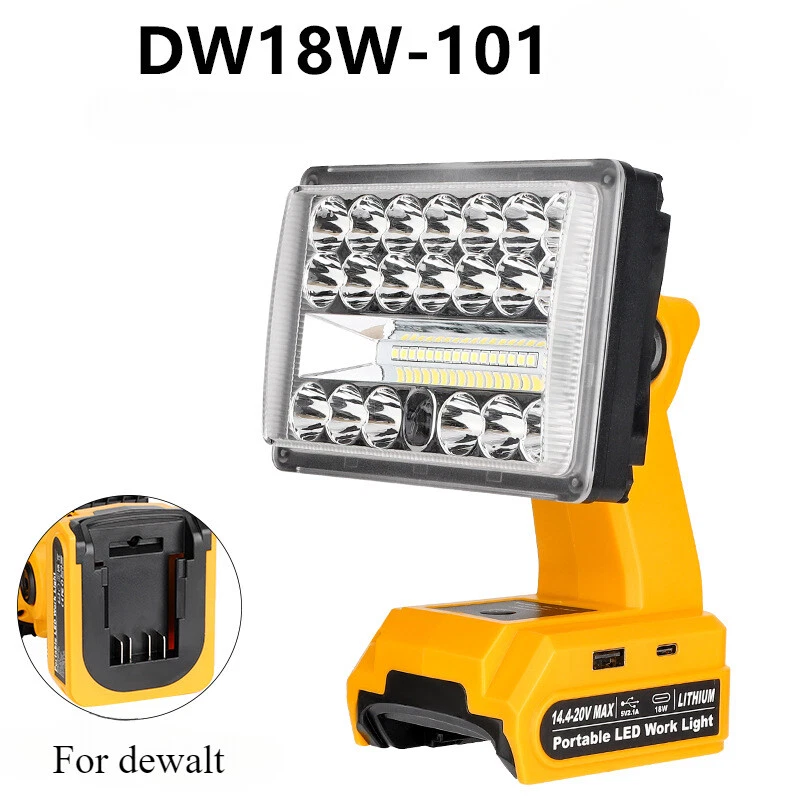 2000LM Cordless LED Work Light Flashlights Spotlight for Dewalt 20v Battery, view 18