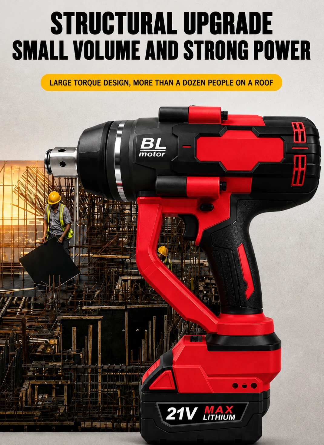 3000Nm (2213 ft-lbs) Brushless Cordless 1" Impact Wrench Tool Heavy Duty Tool, view 18