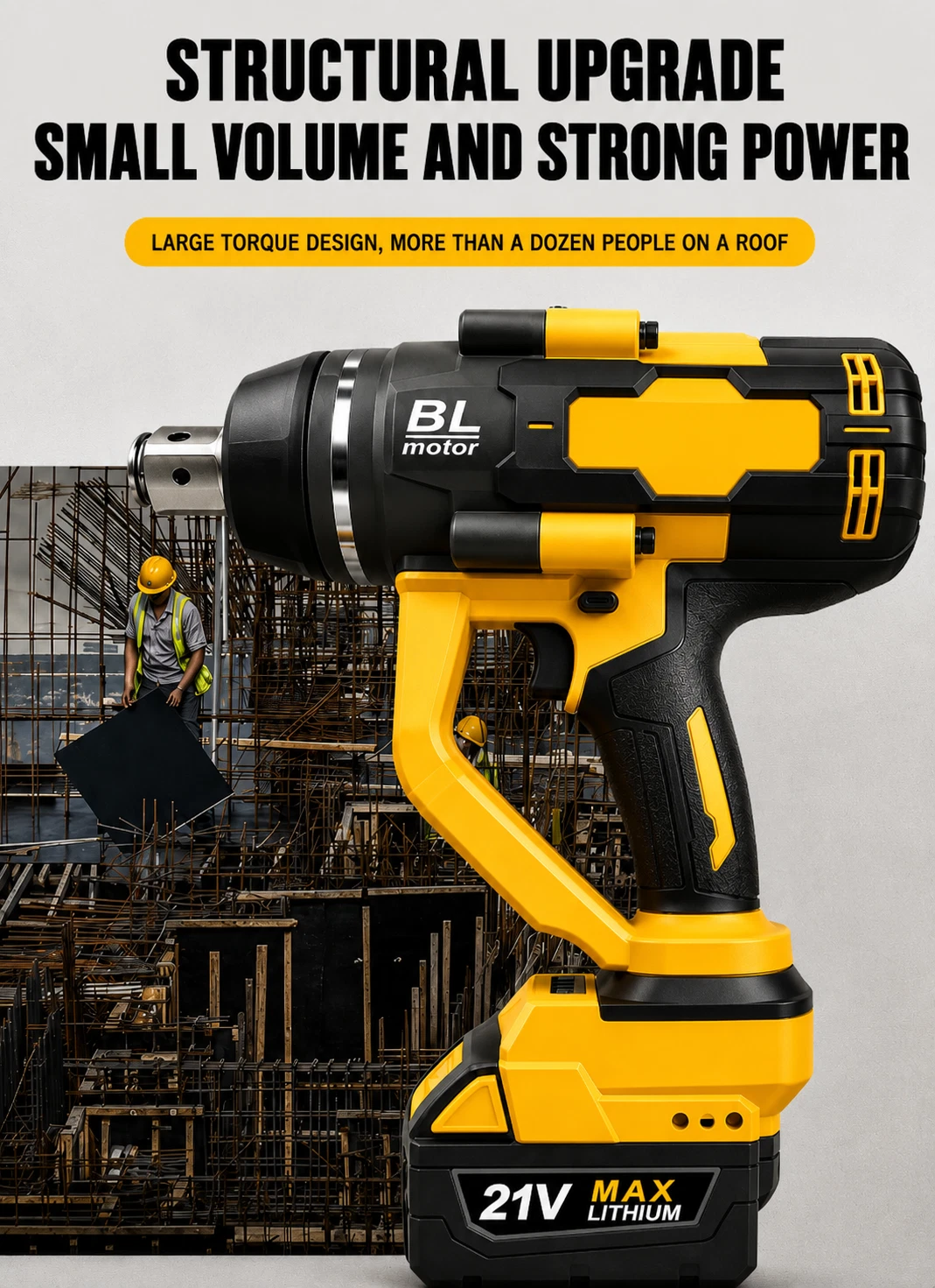 3000Nm (2213 ft-lbs) Brushless Cordless 1" Impact Wrench Tool Heavy Duty Tool, view 5