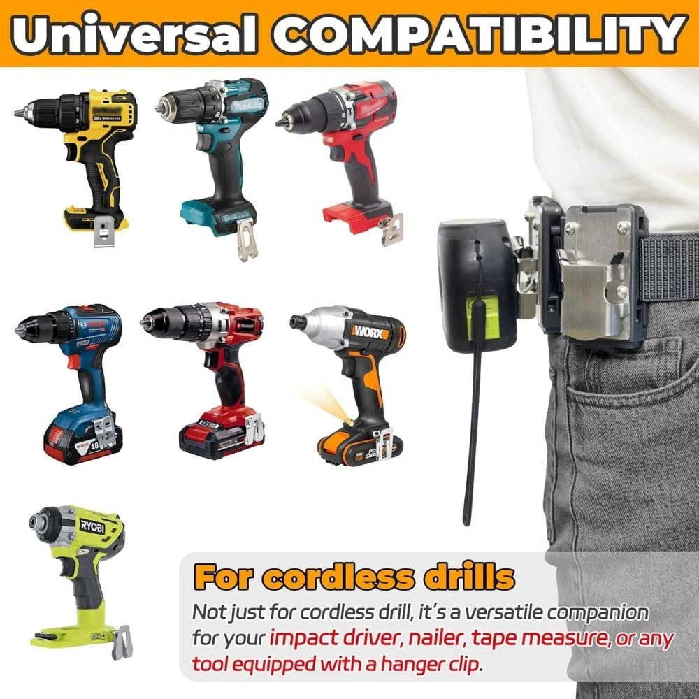Universal Impact Holster Tool Belt Clip Hook For DeWalt Makita Milwaukee Bosch, view 6