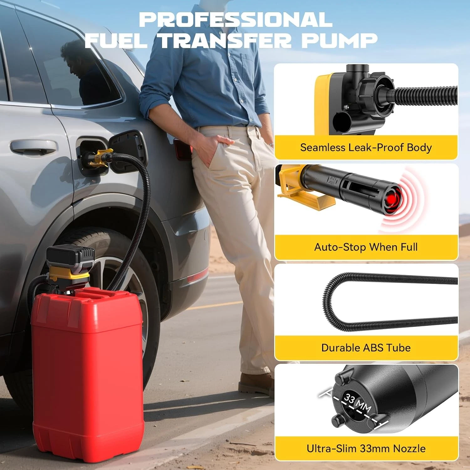 Cordless Fuel Transfer Pump Compatible with DeWalt 20V & Milwaukee 18V, view 5