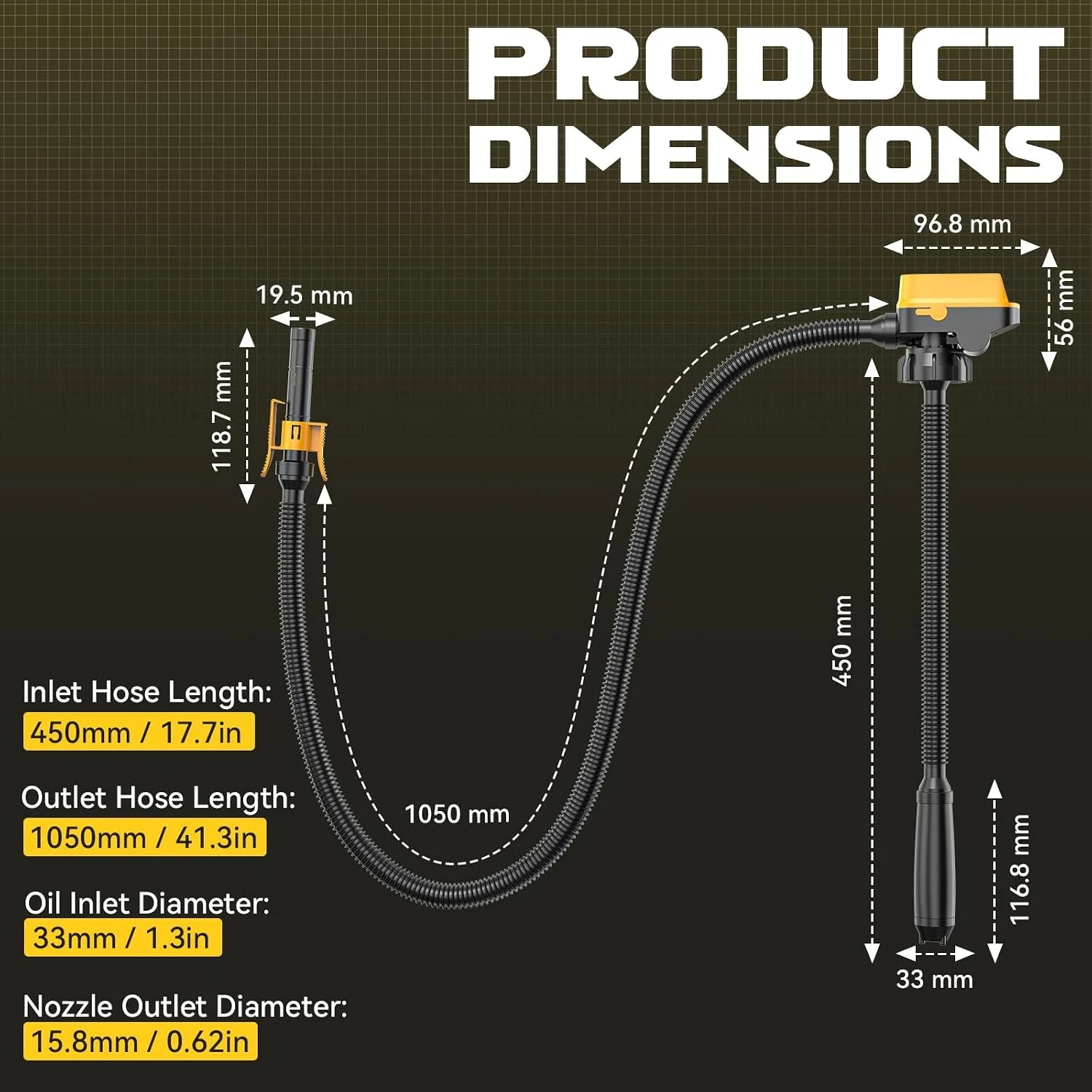 Cordless Fuel Transfer Pump Compatible with DeWalt 20V & Milwaukee 18V, view 7