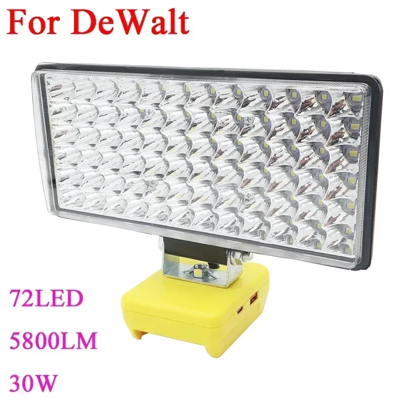 72 Bead Car LED Work Light Flashlight Torch For Milwaukee 18V 20V Li-ion Battery, view 10
