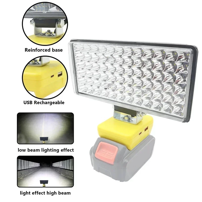 72 Bead Car LED Work Light Flashlight Torch For Milwaukee 18V 20V Li-ion Battery, view 13